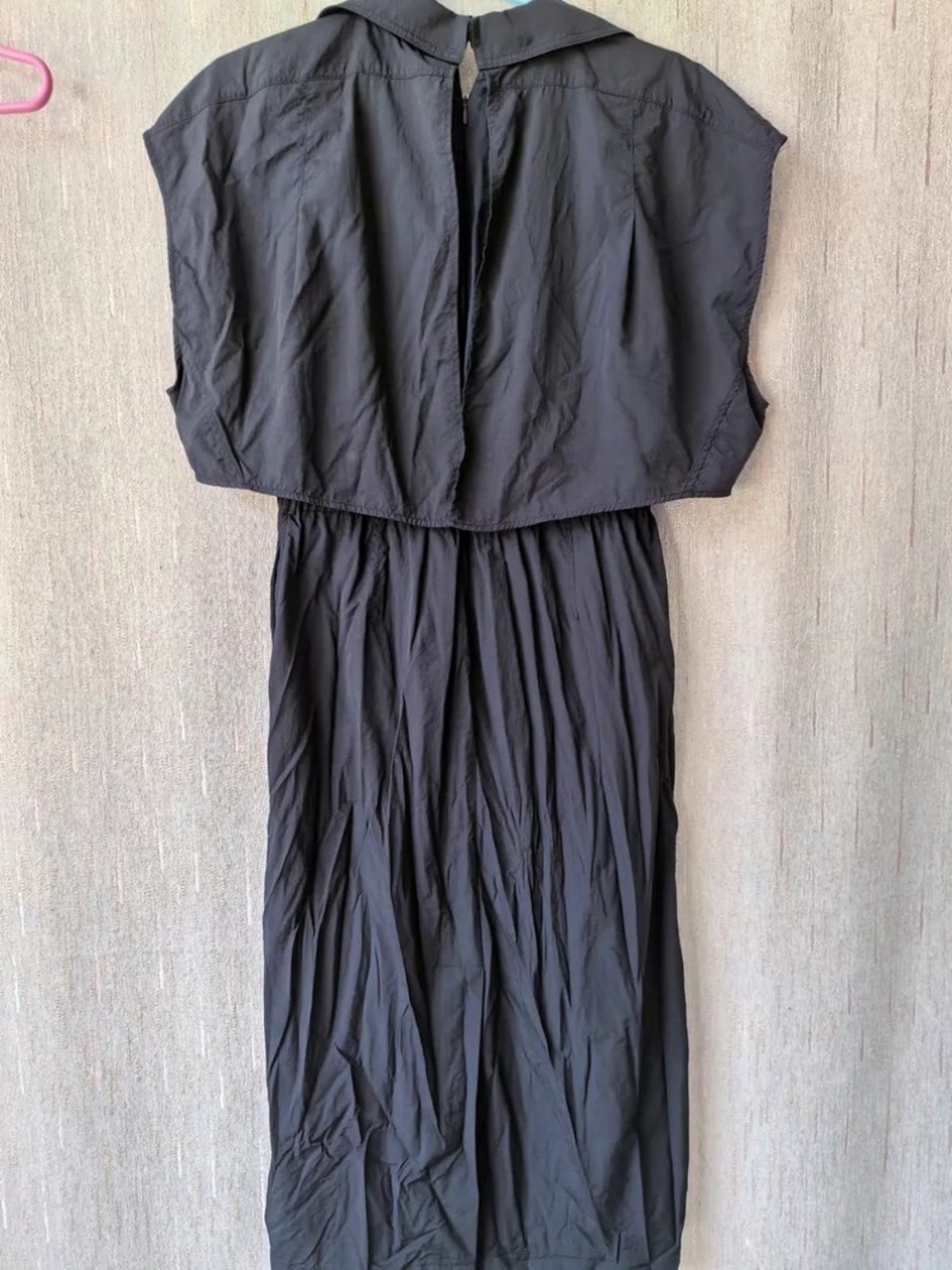 Classic Black Midi Dress with Capelet Detail